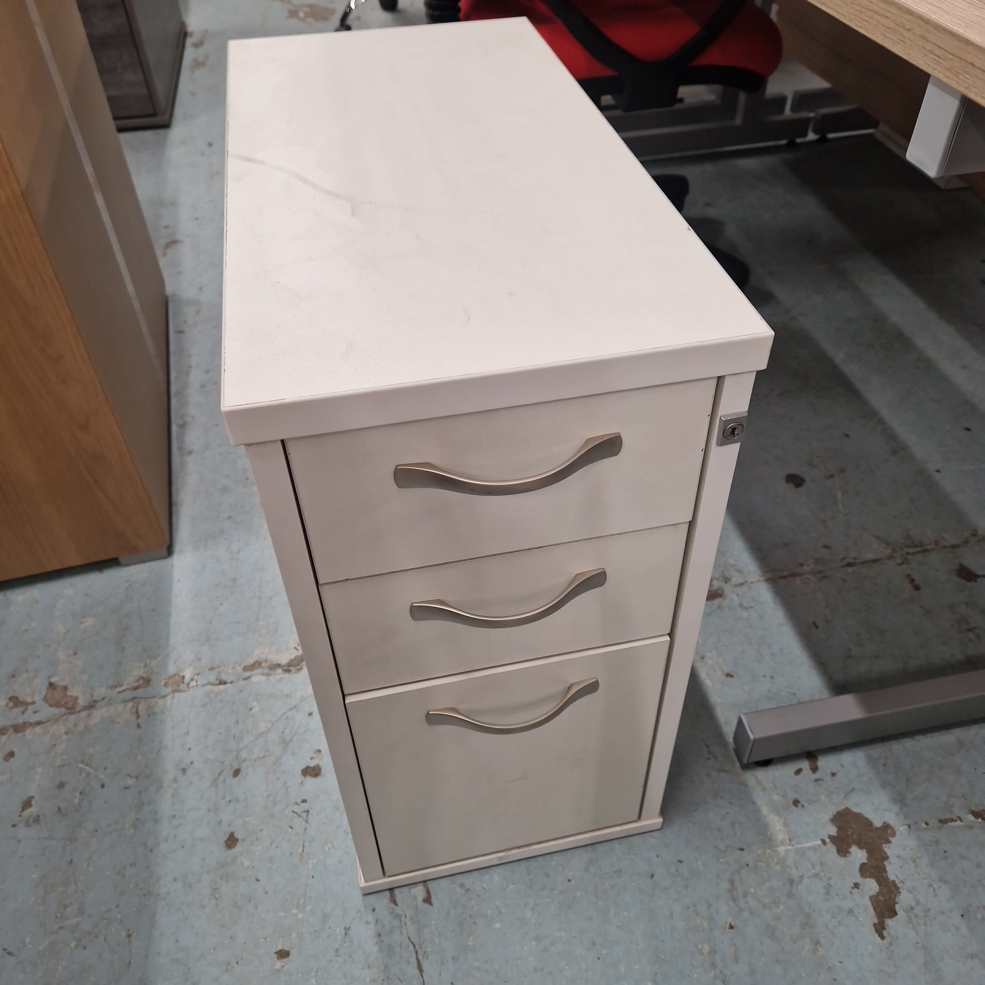 2 or 3 drawer slim wooden mobile pedestal