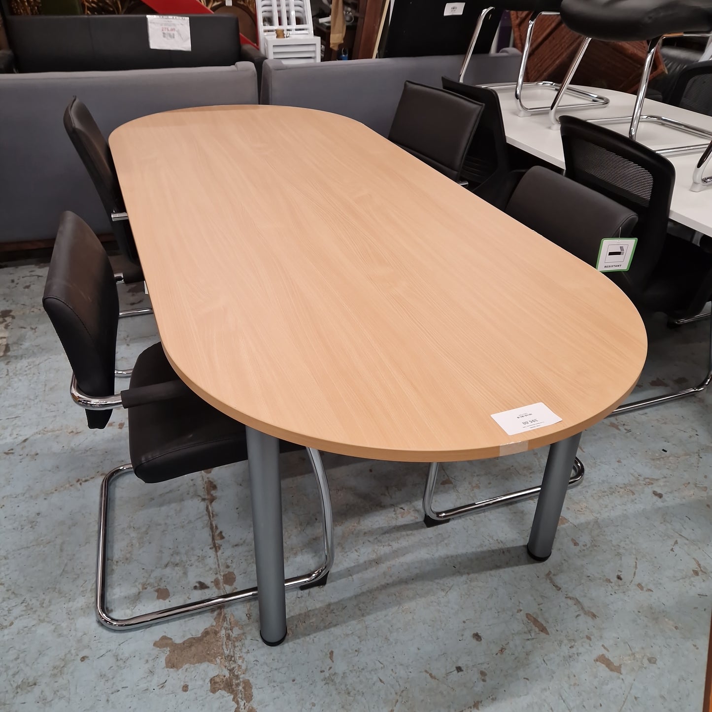 D end Beech Boardroom Table