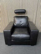 Switch Black leather armchair with headrest 43843 3 image