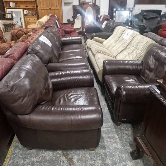 3+1+1 Brown leather suite