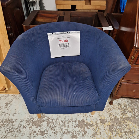 Blue fabric tub chair Q4123