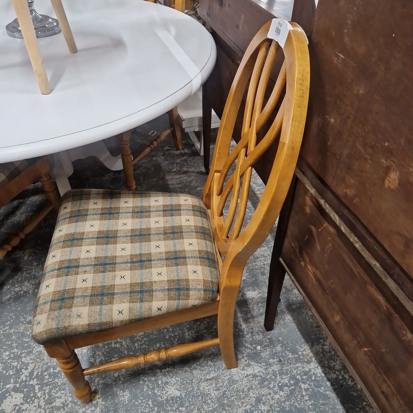 Oak Frame with Fabric Cushion Dining Chairs