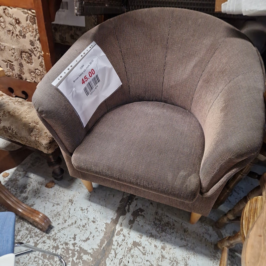 Brown fabric tub chairs  Q4123