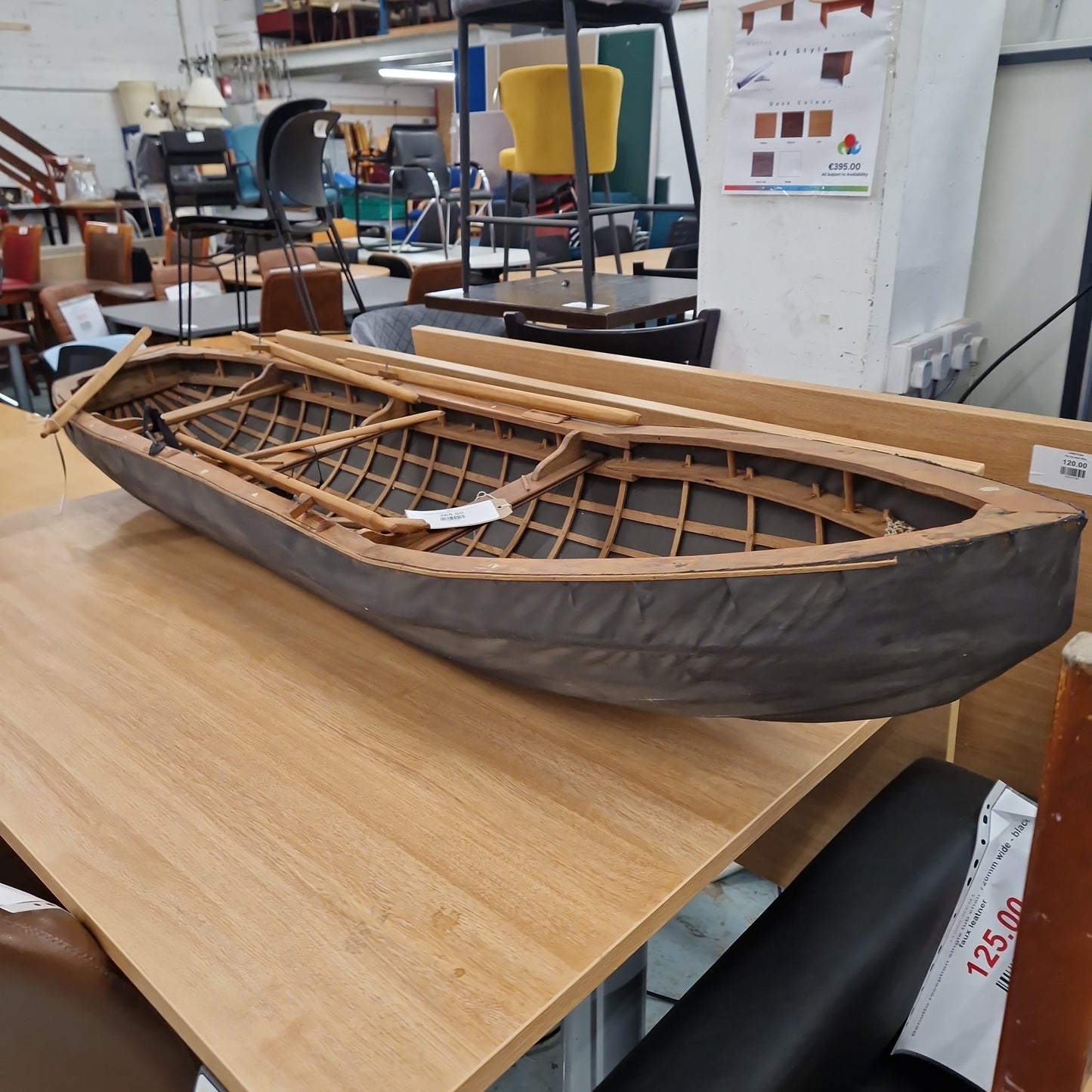 Handmade currach boat to scale cw oars Q3323