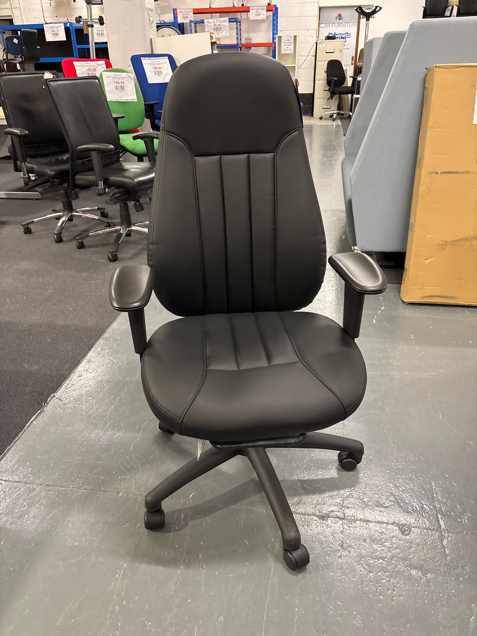 Zeus high back 24hr task chair - black faux leather