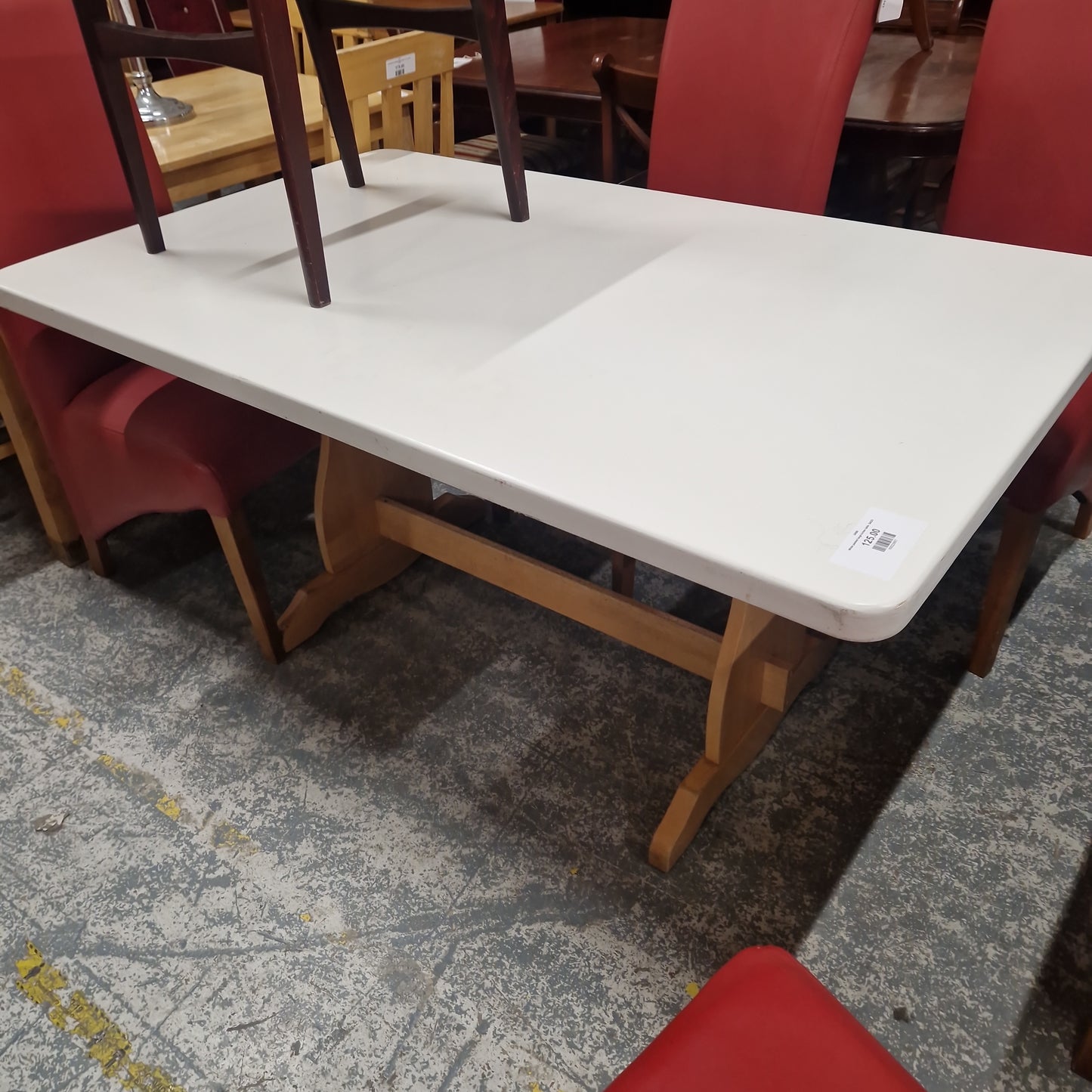 White painted large kichen table