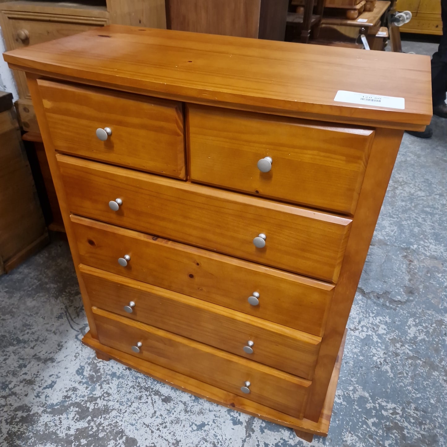 4+2 natural pine chest of dwrs