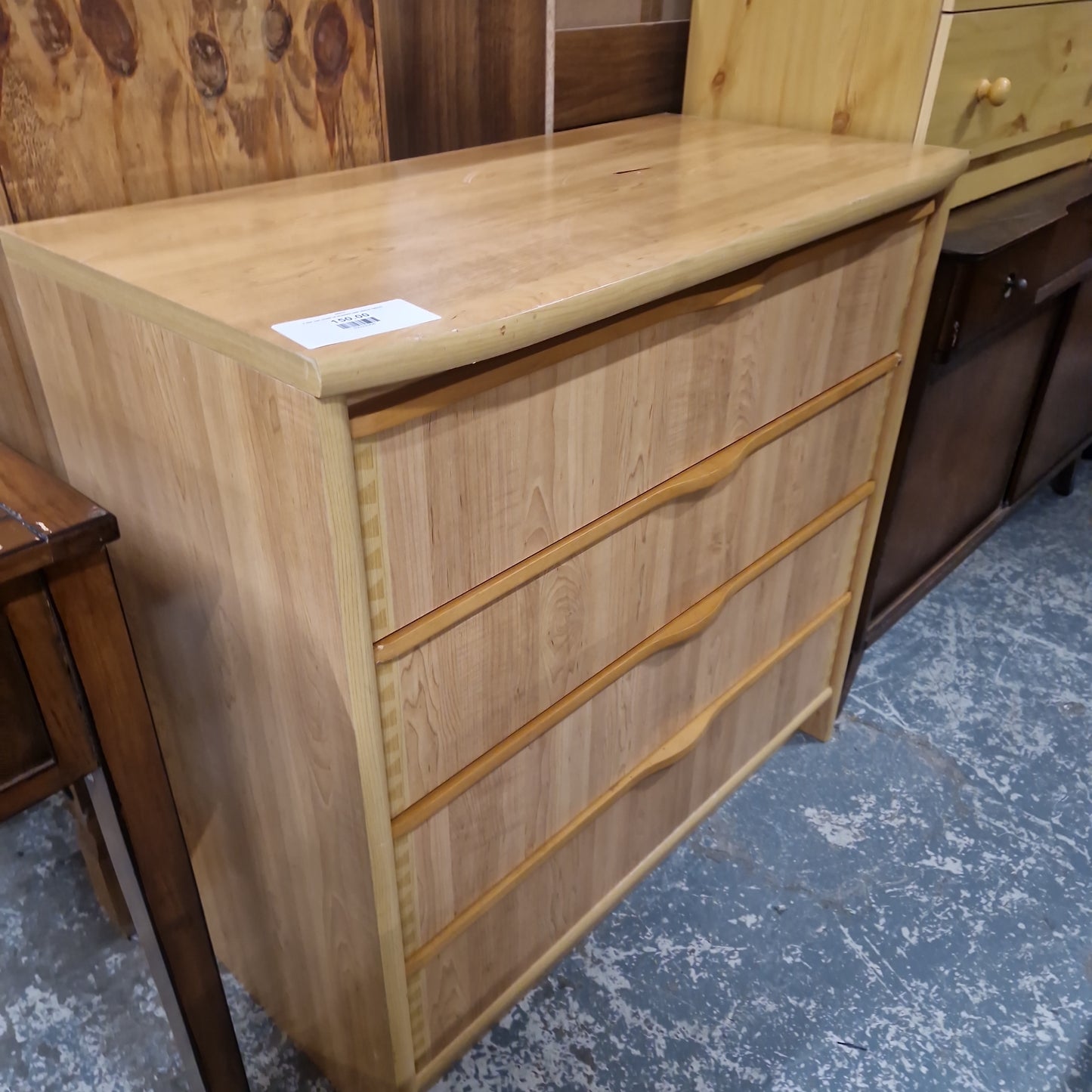 4 dwr oak chest of drawers with mirror