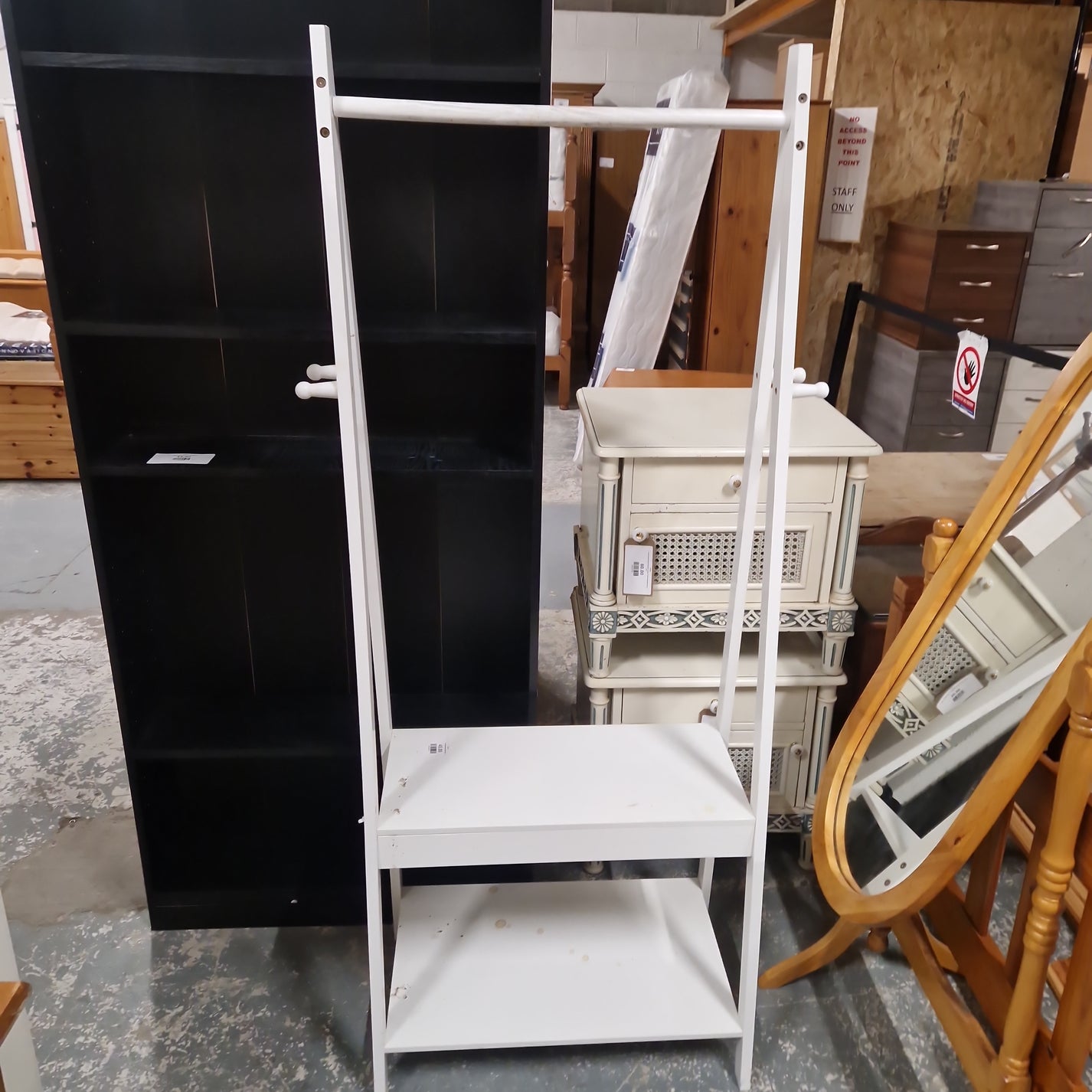 Tall white open shelf unit CJM Furniture