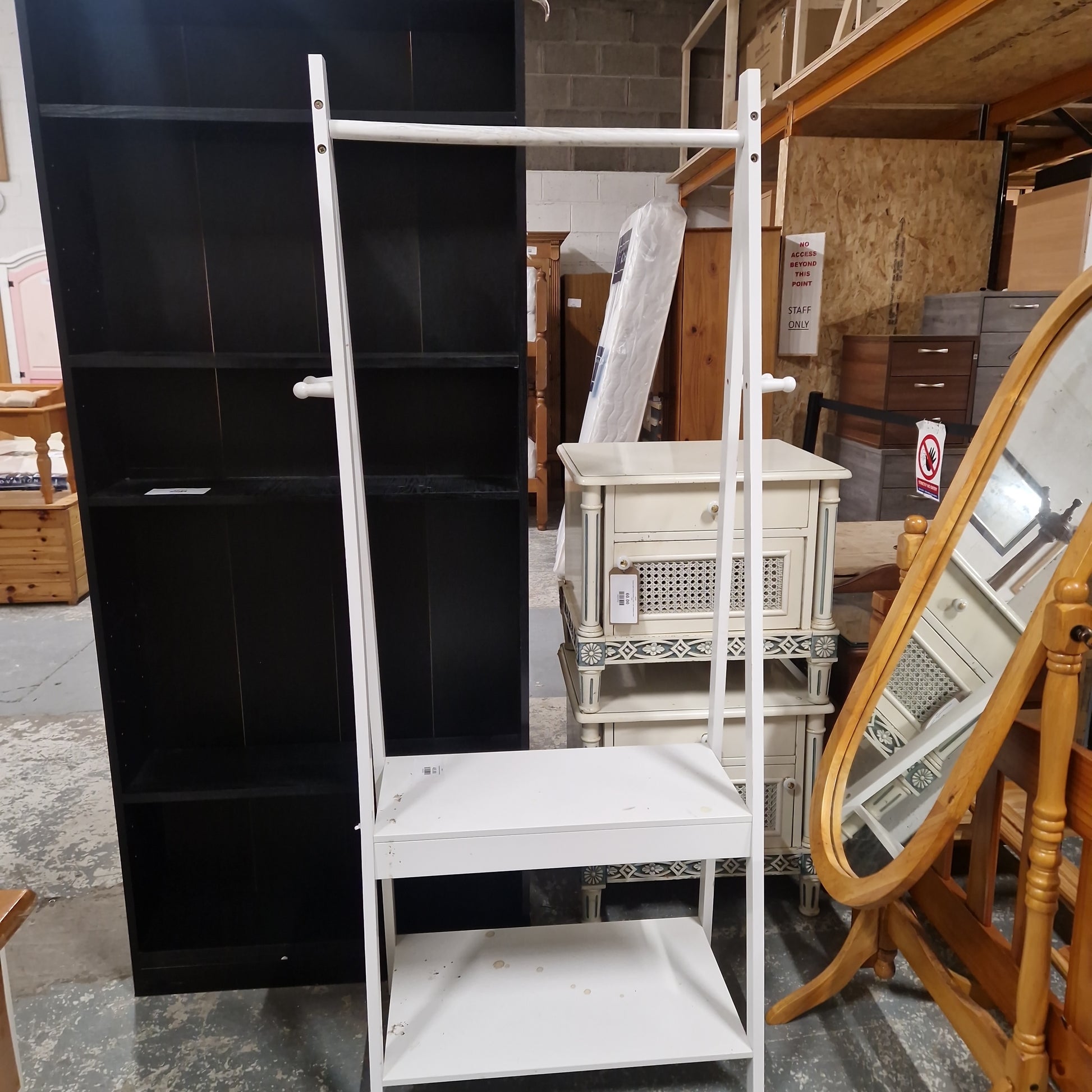 Tall white open shelf unit CJM Furniture