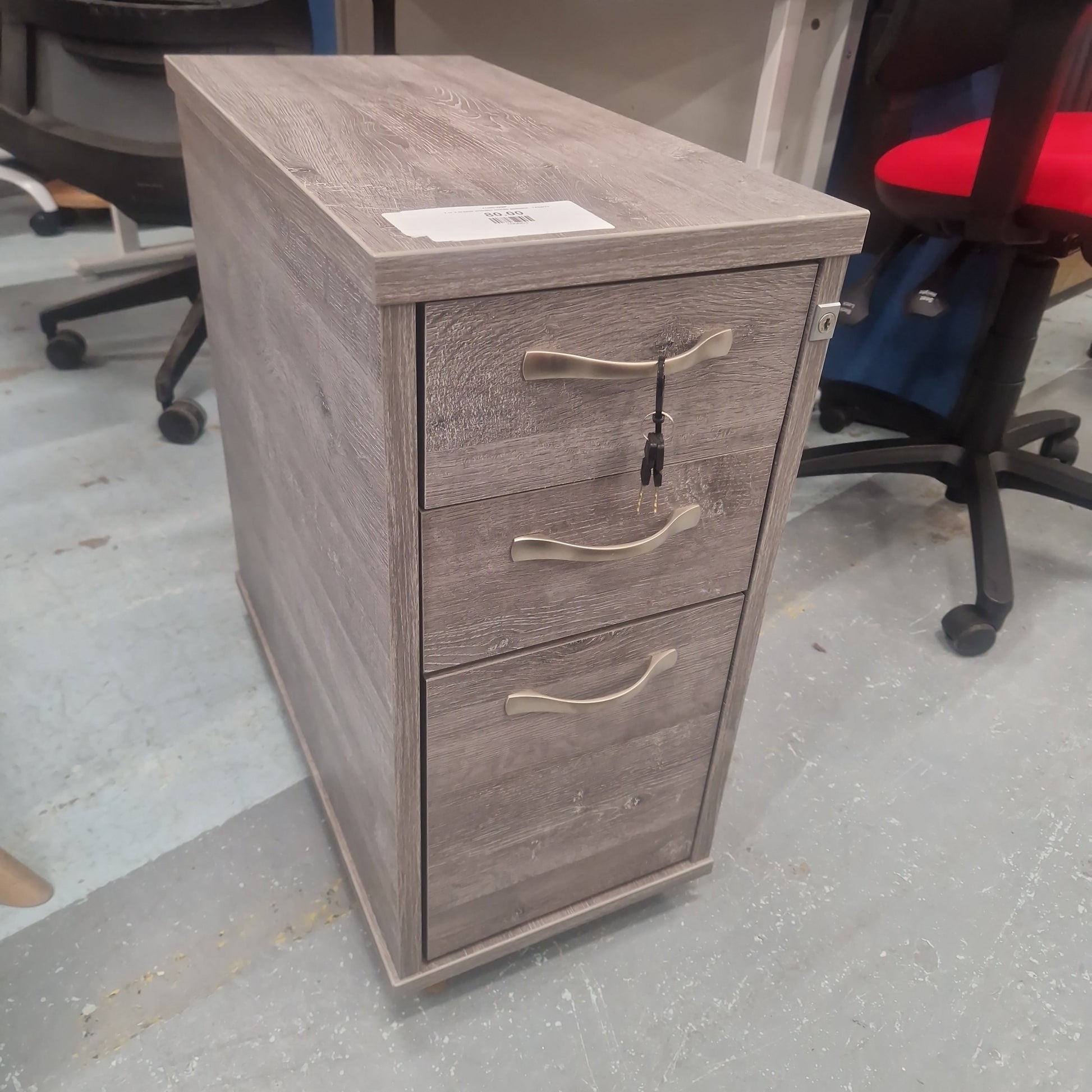 2 or 3 drawer slim wooden mobile pedestal