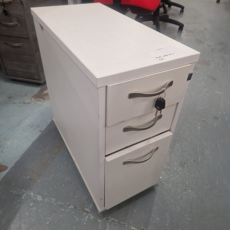2 or 3 drawer slim wooden mobile pedestal