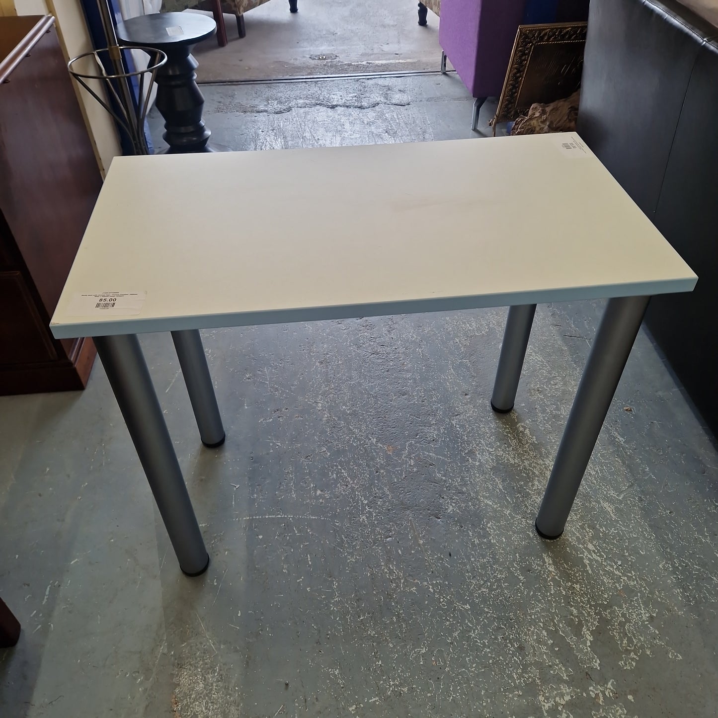 Study desk with chrome legs - Various Finishes  (800mm Wide x 600mm Deep)