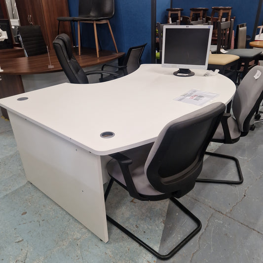Executive bow fronted radial desk, right hand including matching desk high pedestal set (1800mm x 1700mm)