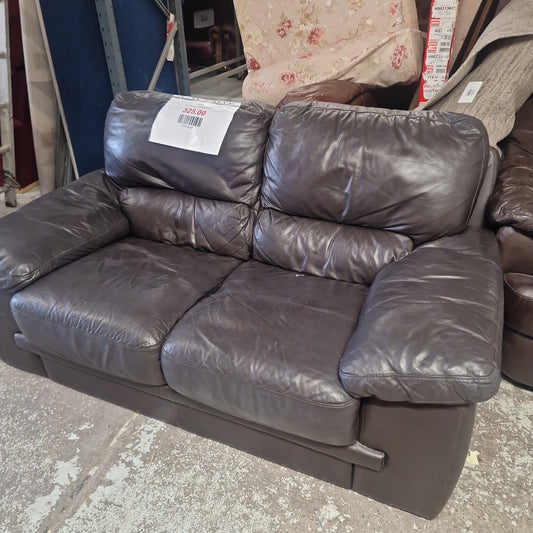 3 seater black leather