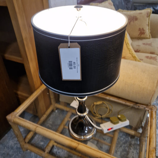 Table lamp ornate black frame cw shade