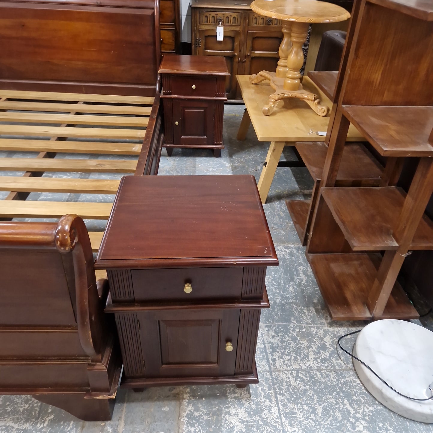 Solid mahogany 1 door 1 drawer bedside locker