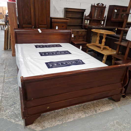 5ft mahogany sleigh bed frame