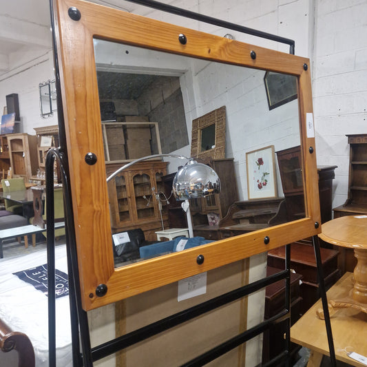Oak rectangular framed mirror 3124