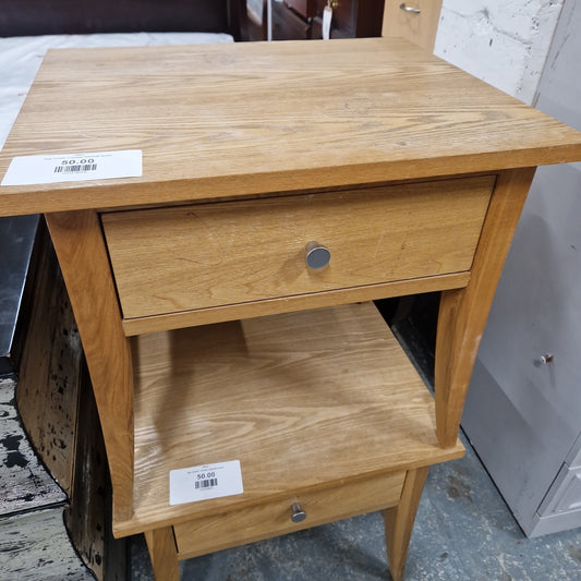 Oak veneer 1 drawer bedside locker