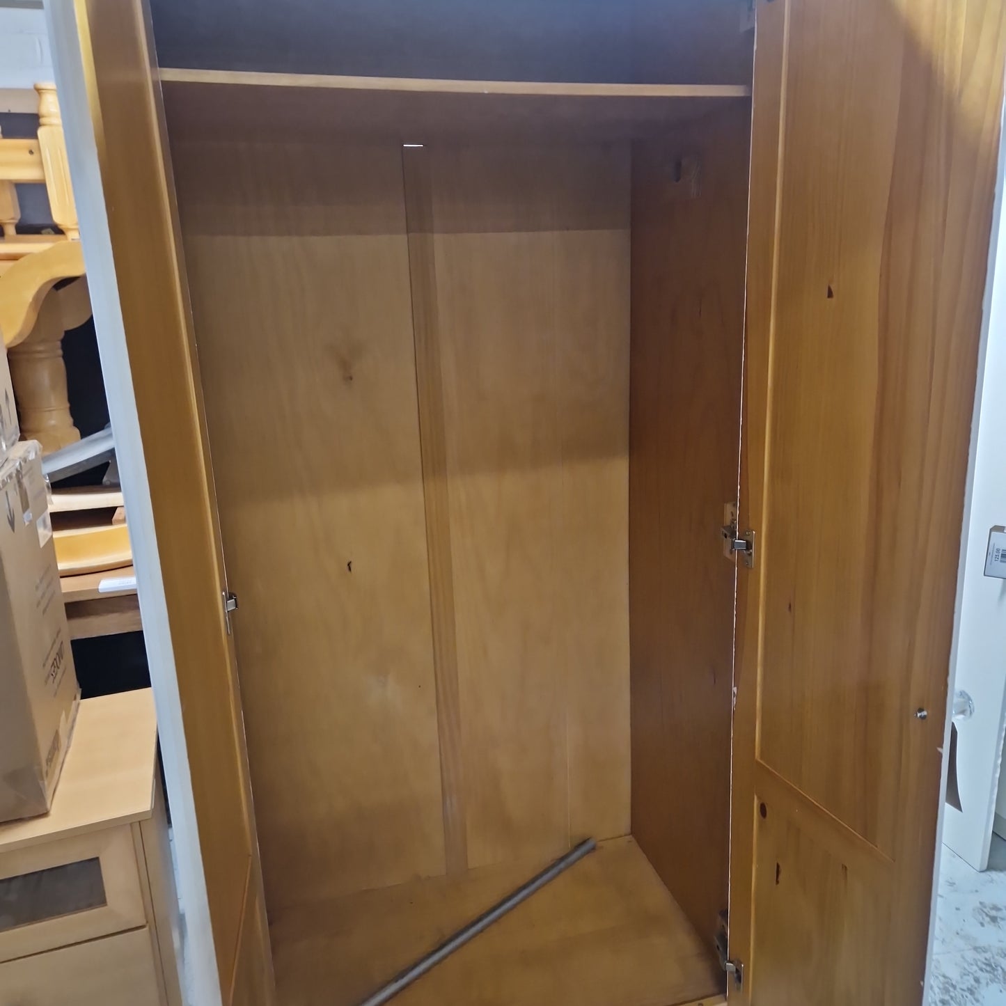 Tall 2 door WHITE painted solid pine wardrobe
