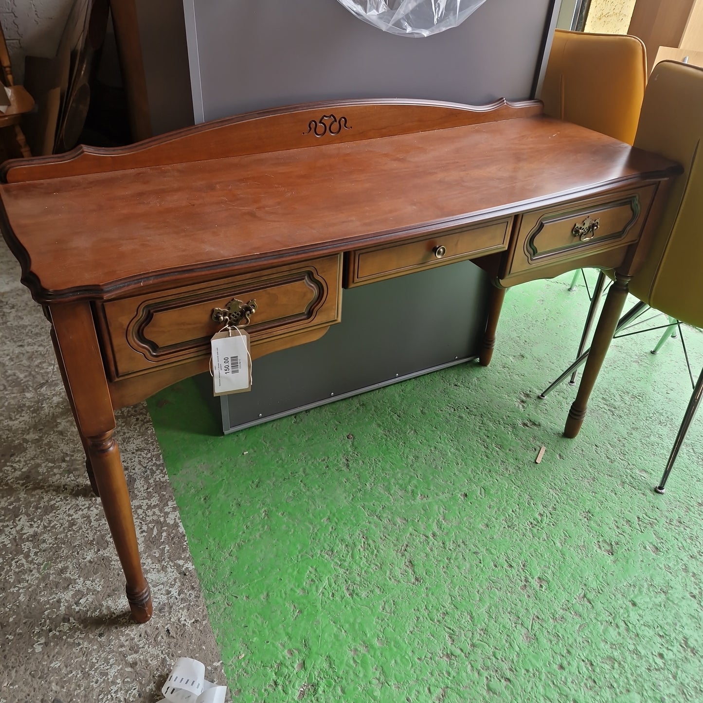 Rossmore mahogany 2 drawer console table with upstand CJM Furniture