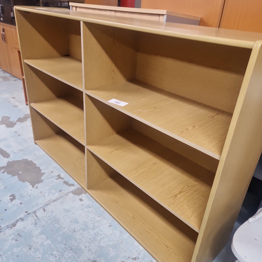 Oak laminate 6 section open storage unit bookcase 1200H x 1800W x 460D