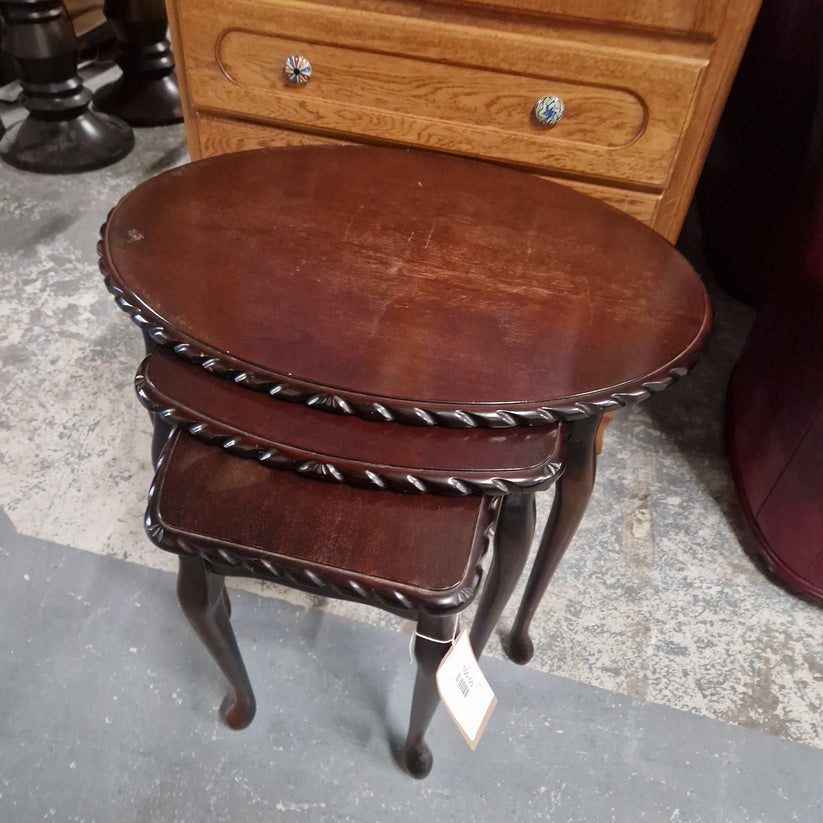 Rossmore mahogany oval nest of 3 tables CJM Furniture
