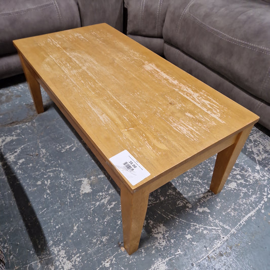 Hardwood low rectangular coffee table