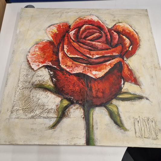 Beige Canvas with Rose