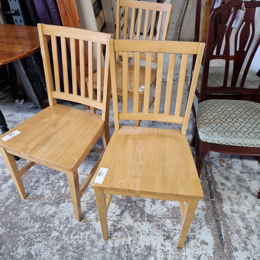 Hardwood kitchen chair, slatted back