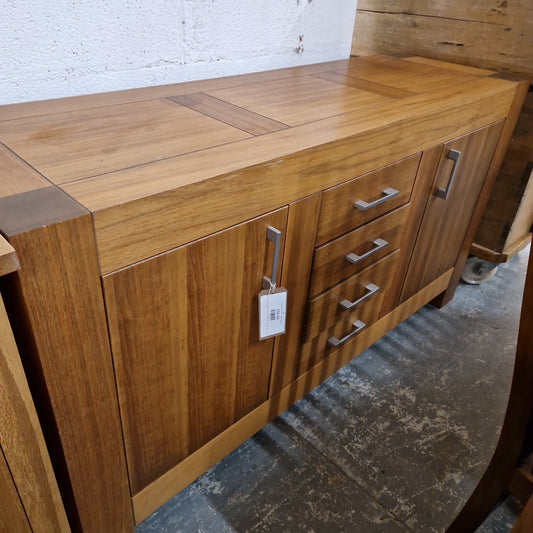 Large solid wood 2 door 3 drawer sideboard