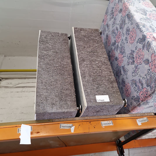 5ft split divan base grey fabric