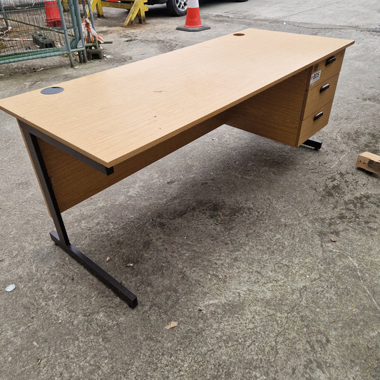 1800 x 700 Oak Laminate Desk with 3 drawers