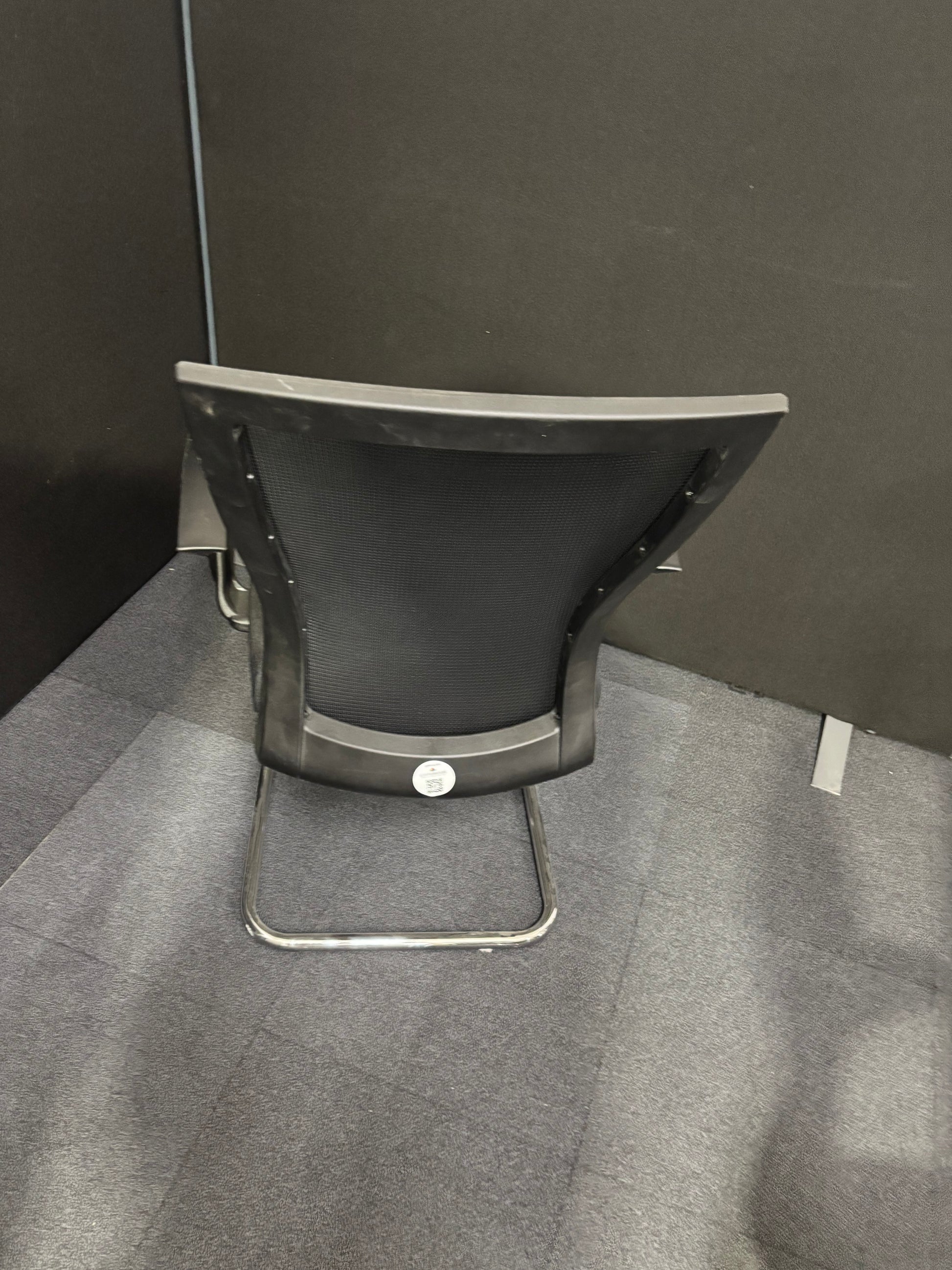 BRAND New Waverley black mesh back, black fabric seat, chrome framed cantilever meeting chair with black arms (Price Inc VAT)
