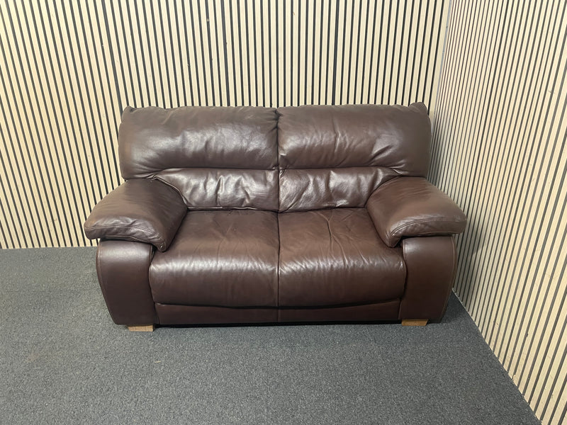 Dark brown leather two seater sofa (width 165 cm depth 87 cm)  44613