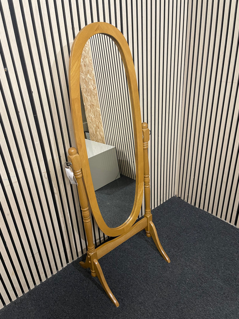 Full-length stained beech cheval mirror   44744