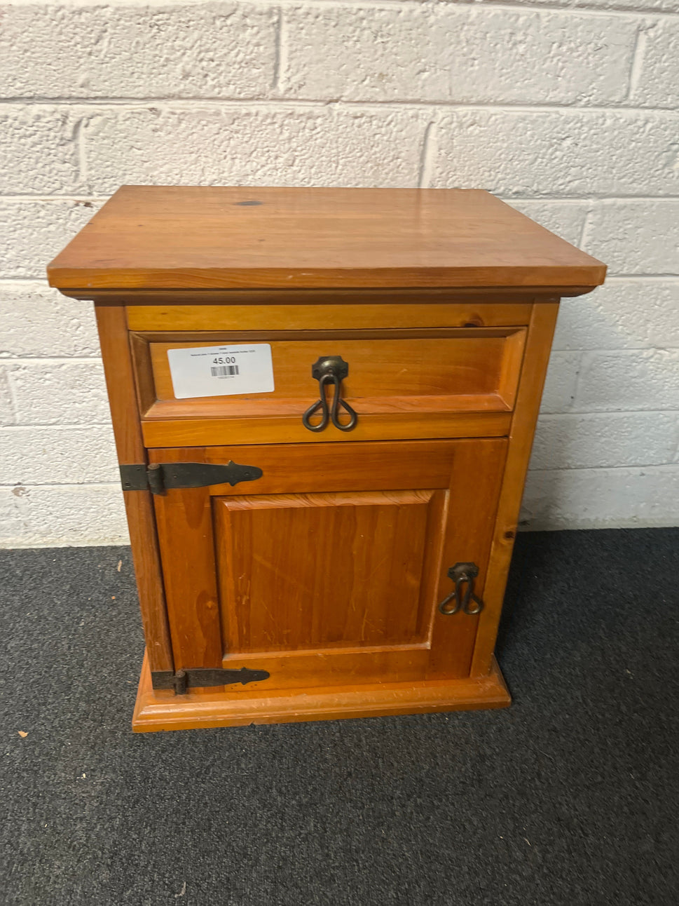 Natural pine 1 drawer 1 door bedside locker 2225
