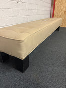 Switch Long cream leather bench (2 meters long), soldi wood frame 1325 2 image