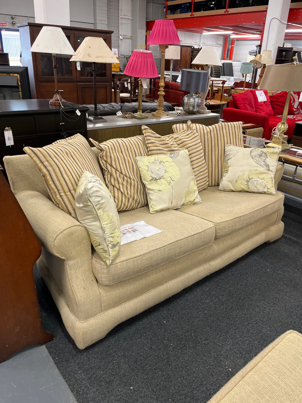 2+1+1 oatmeal fabric high back suite 2225
