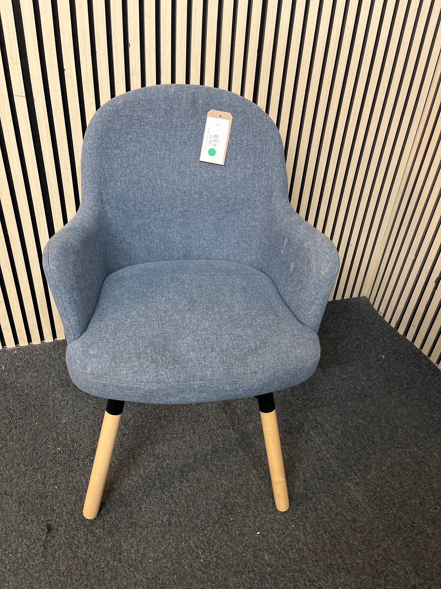 Dark blue fabric swivel dining chair 43382
