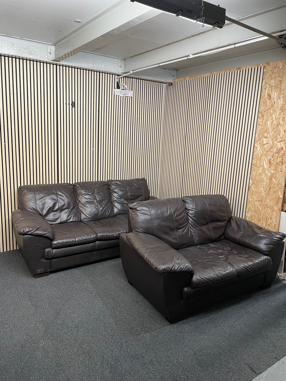 3+2 dark brown sofa real leather sofa suite 3126