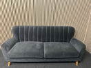 Switch Dark blue velour 3 seater fabric sofa suite 2325 3 image