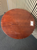 Switch Tall ornate orignal cast iron 3 stem table base with wooden top 77Wx104H 1425 2 image