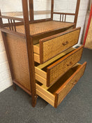 Switch Tall dark cane framed 3 drawer open fronted shelf unit (H 187 x W 69 x D 36 cm) 1325 3 image