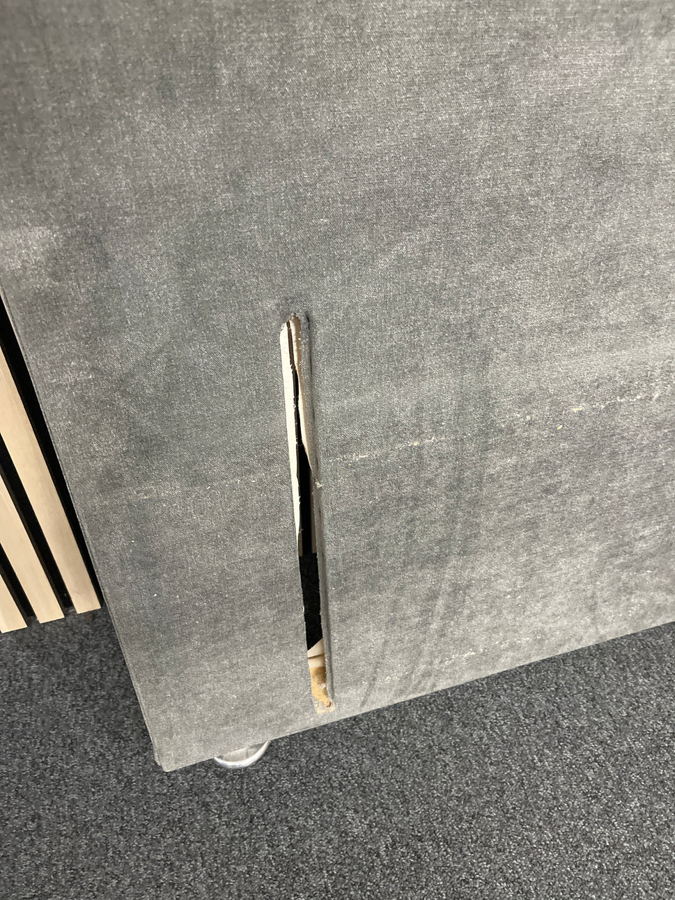 4ft 6 high end grey fabric headboard 3325