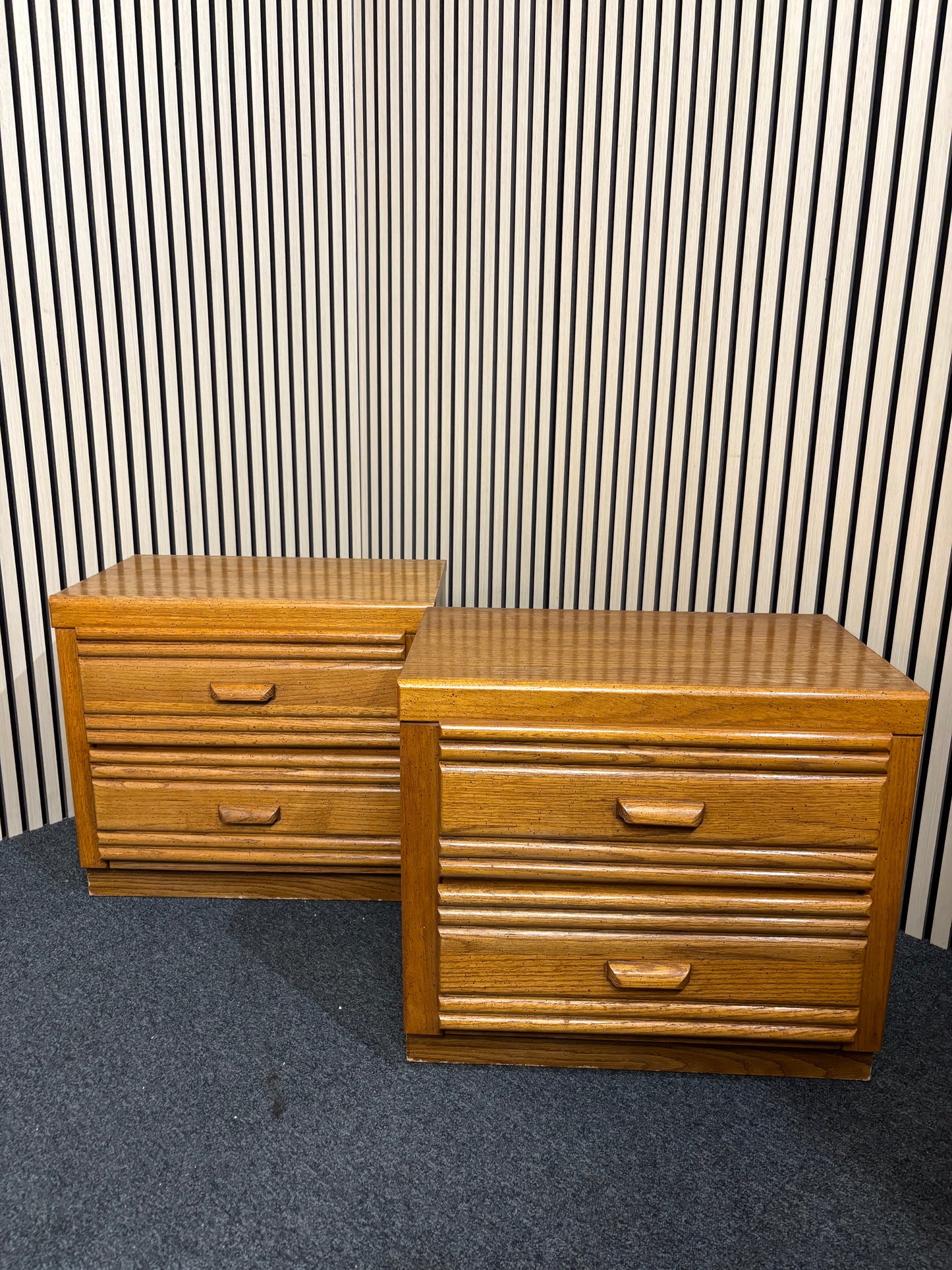 Teakwood two drawers bedside locker