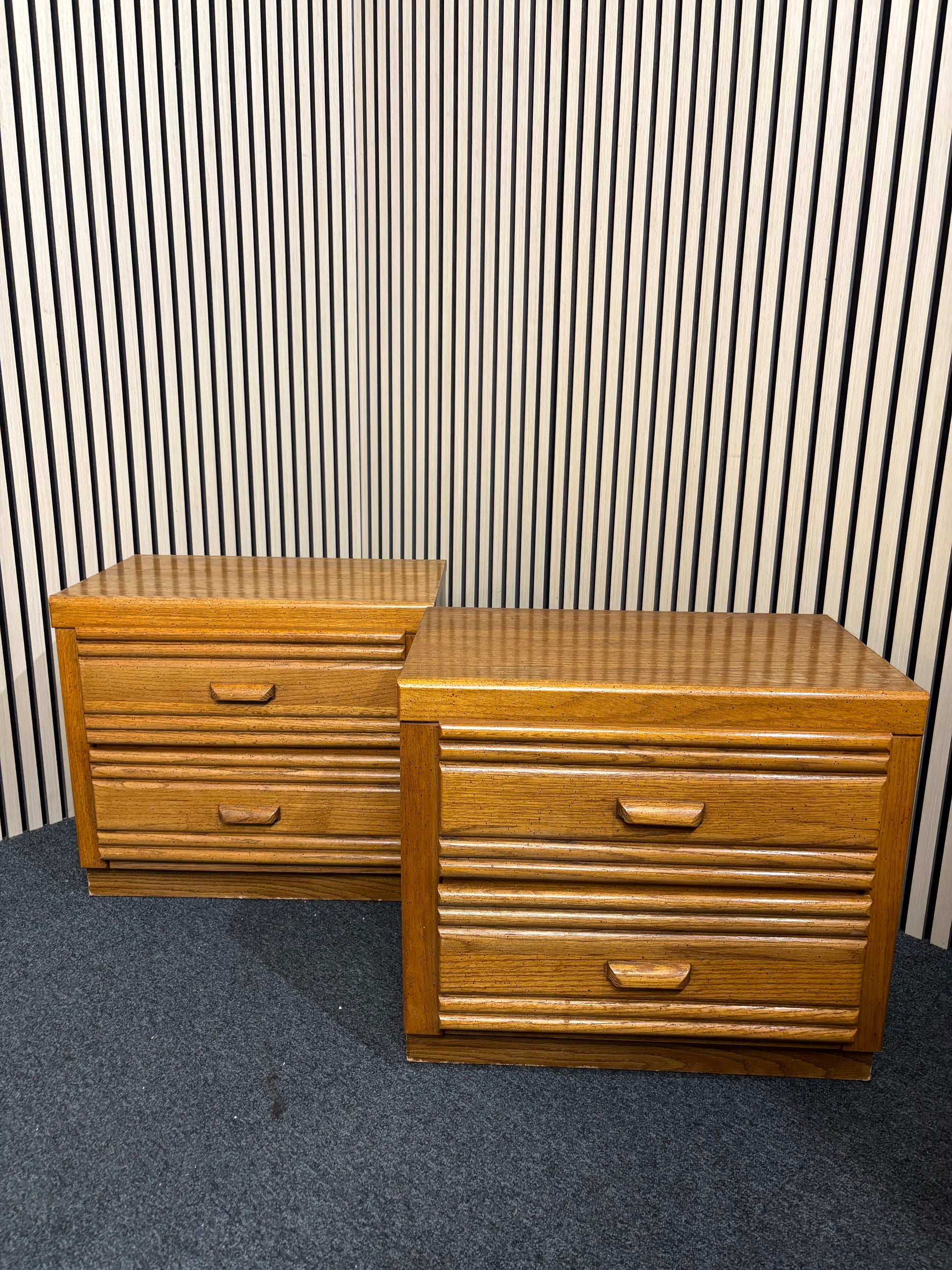Teakwood two drawers bedside locker