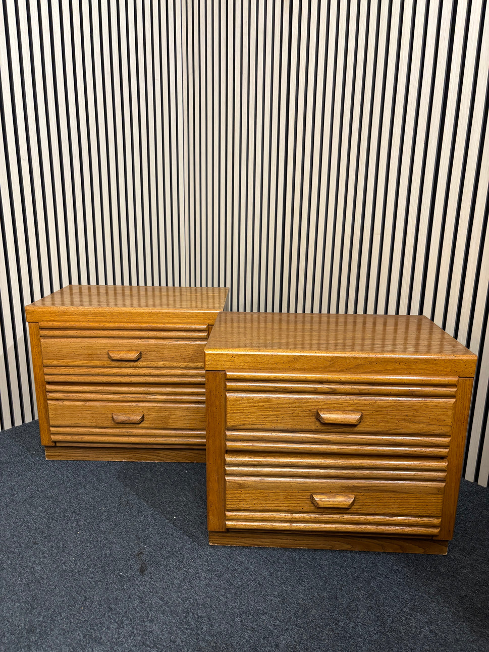 Teakwood two drawers bedside locker