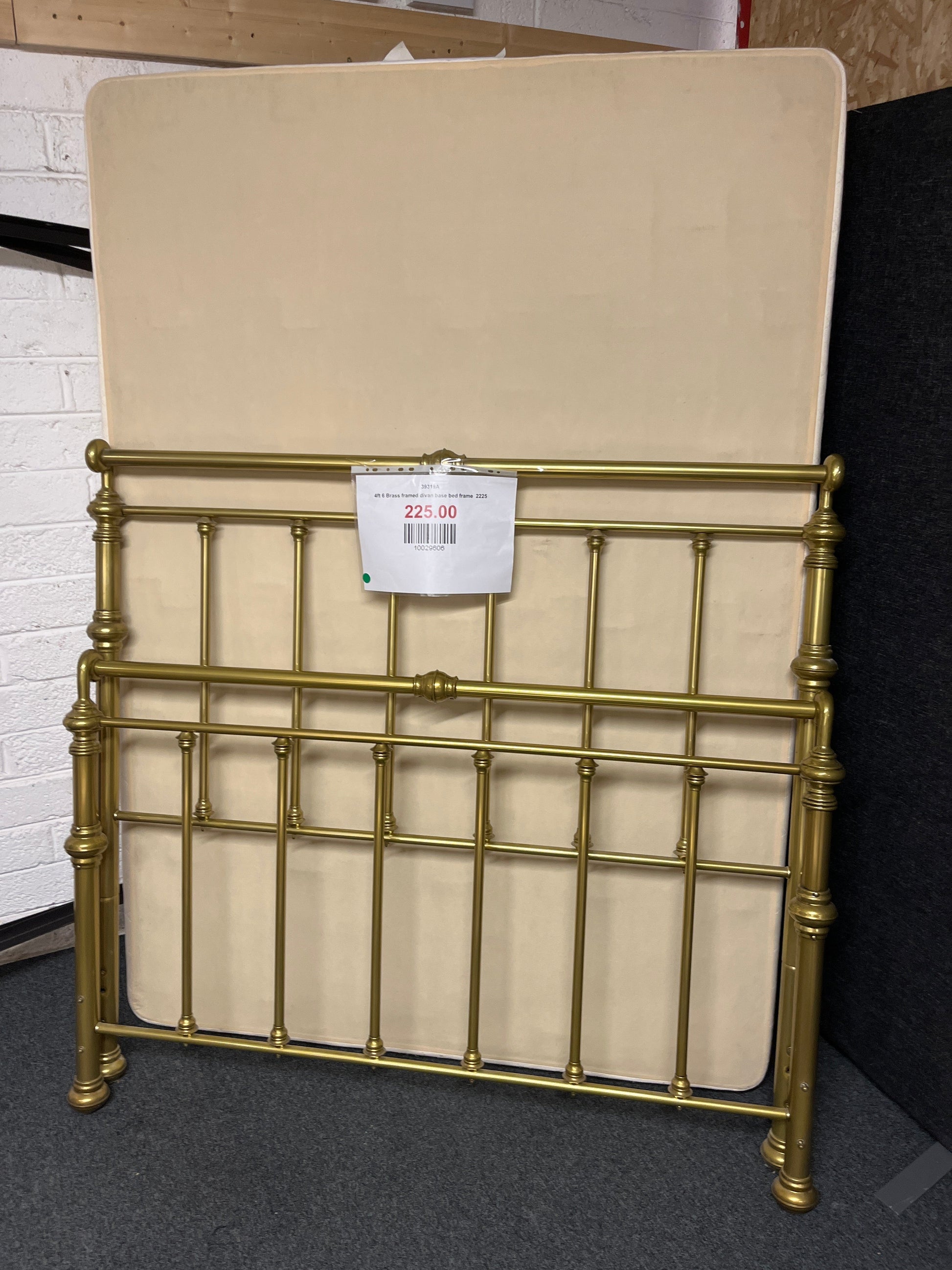 4ft 6 Brass framed divan base bed frame  2225
